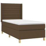 Sommier à lattes de lit matelas LED Marron foncé 90x190cm Tissu