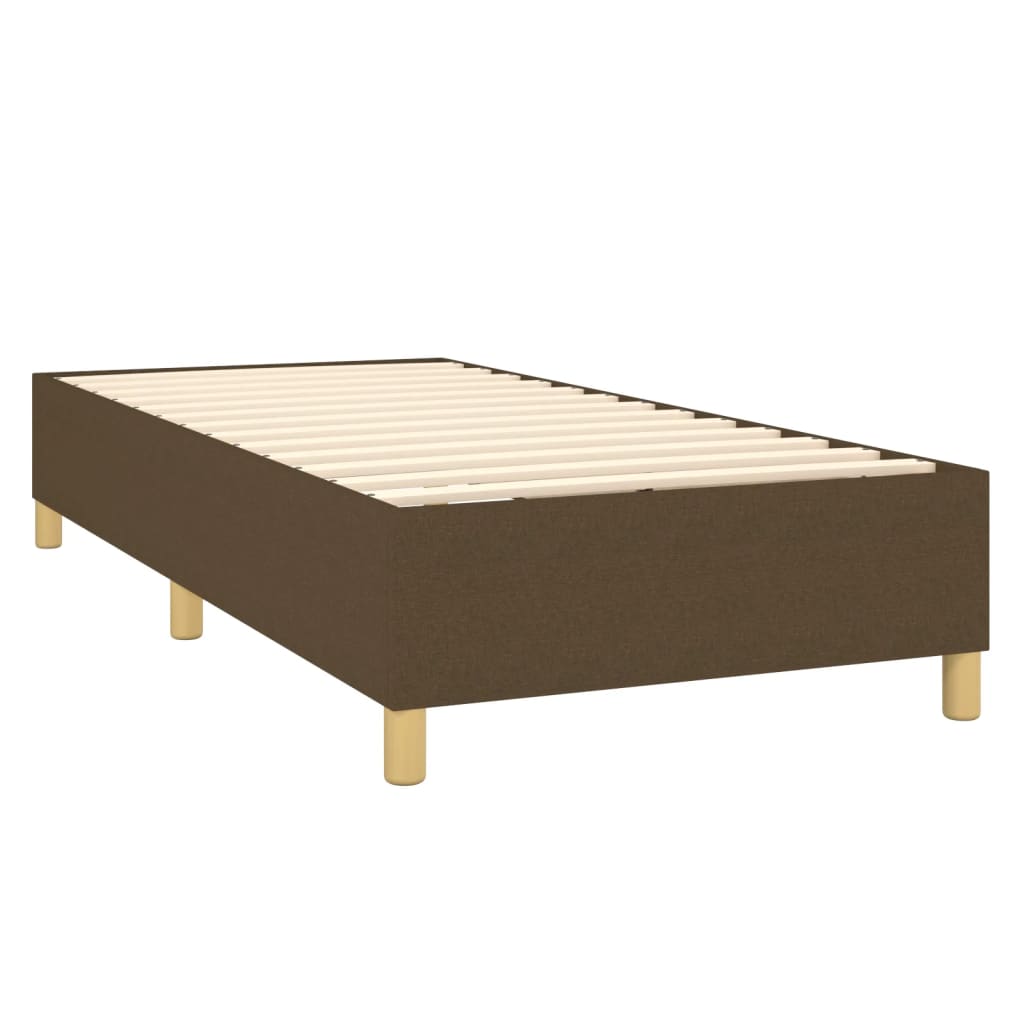 Sommier à lattes de lit matelas LED Marron foncé 90x190cm Tissu