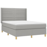 Sommier à lattes de lit matelas LED Gris clair 140x190 cm Tissu