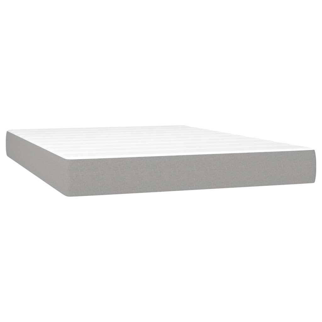 Sommier à lattes de lit matelas LED Gris clair 140x200 cm Tissu