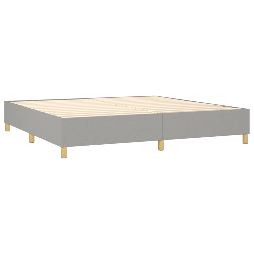 Sommier à lattes de lit matelas LED Gris clair 200x200 cm Tissu