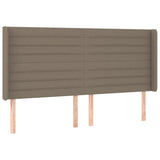 Slatted bed base with mattress and LED Taupe 200x200 cm Fabric