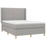 Sommier à lattes de lit matelas LED Gris clair 140x200 cm Tissu