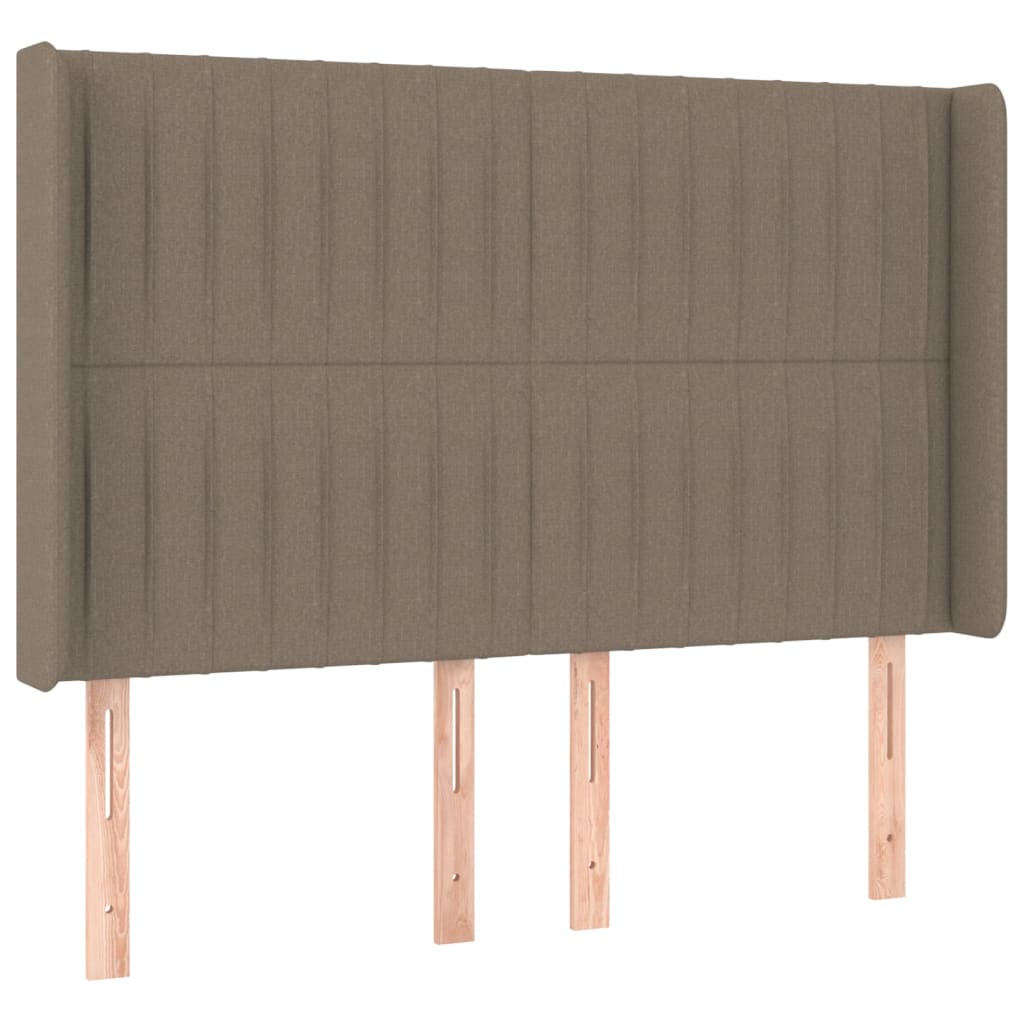 Sommier à lattes de lit matelas et LED Taupe 140x200 cm Tissu