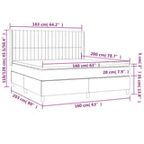 Lattenrostmatratze und LED-Stoff in Schwarz 160 x 200 cm