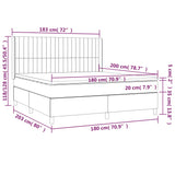 Lattenrost LED-Matratze Hellgrau 180x200 cm Stoff