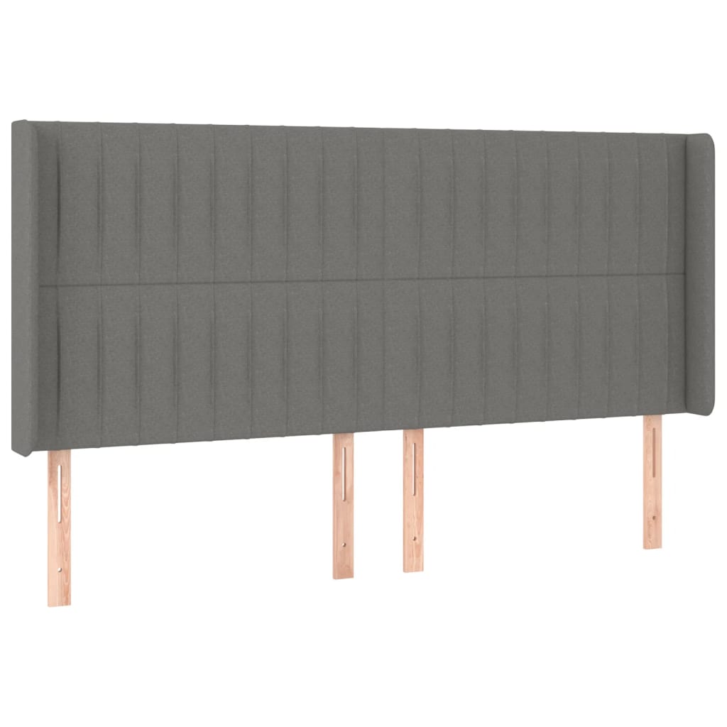 Sommier à lattes de lit matelas LED Gris foncé 180x200 cm Tissu