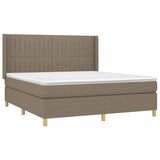 Sommier à lattes de lit matelas et LED Taupe 180x200 cm Tissu