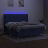 Lattenrostmatratze und LED-Stoff in Blau, 180 x 200 cm