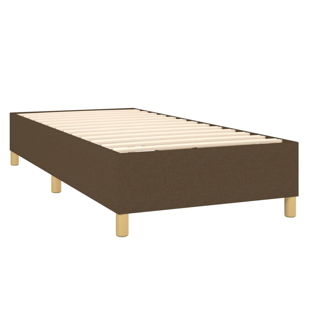 Sommier à lattes de lit matelas LED Marron foncé 80x200cm Tissu