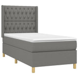 Sommier à lattes de lit matelas LED Gris foncé 90x190cm Tissu