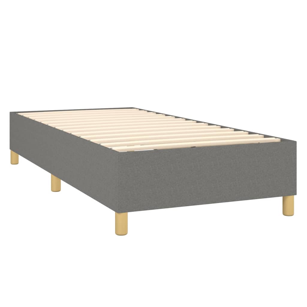 Slatted bed base LED mattress Dark gray 100x200 cm Fabric