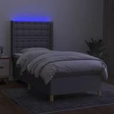 Sommier à lattes de lit matelas LED Gris clair 80x200cm Tissu