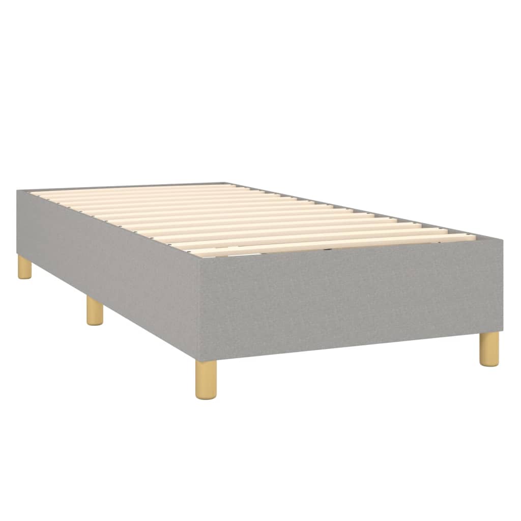 Slatted bed base LED mattress Light gray 90x190cm Fabric