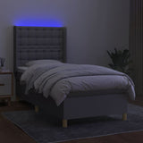 Sommier à lattes de lit matelas LED Gris clair 90x200cm Tissu