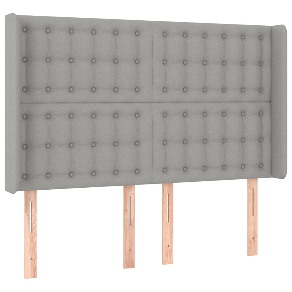 Sommier à lattes de lit matelas LED Gris clair 140x190 cm Tissu