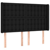 Sommier à lattes de lit matelas et LED Noir 140x190 cm Tissu