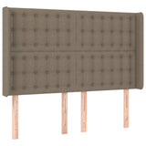 Sommier à lattes de lit matelas et LED Taupe 140x190 cm Tissu