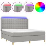 Sommier à lattes de lit matelas LED Gris clair 160x200 cm Tissu