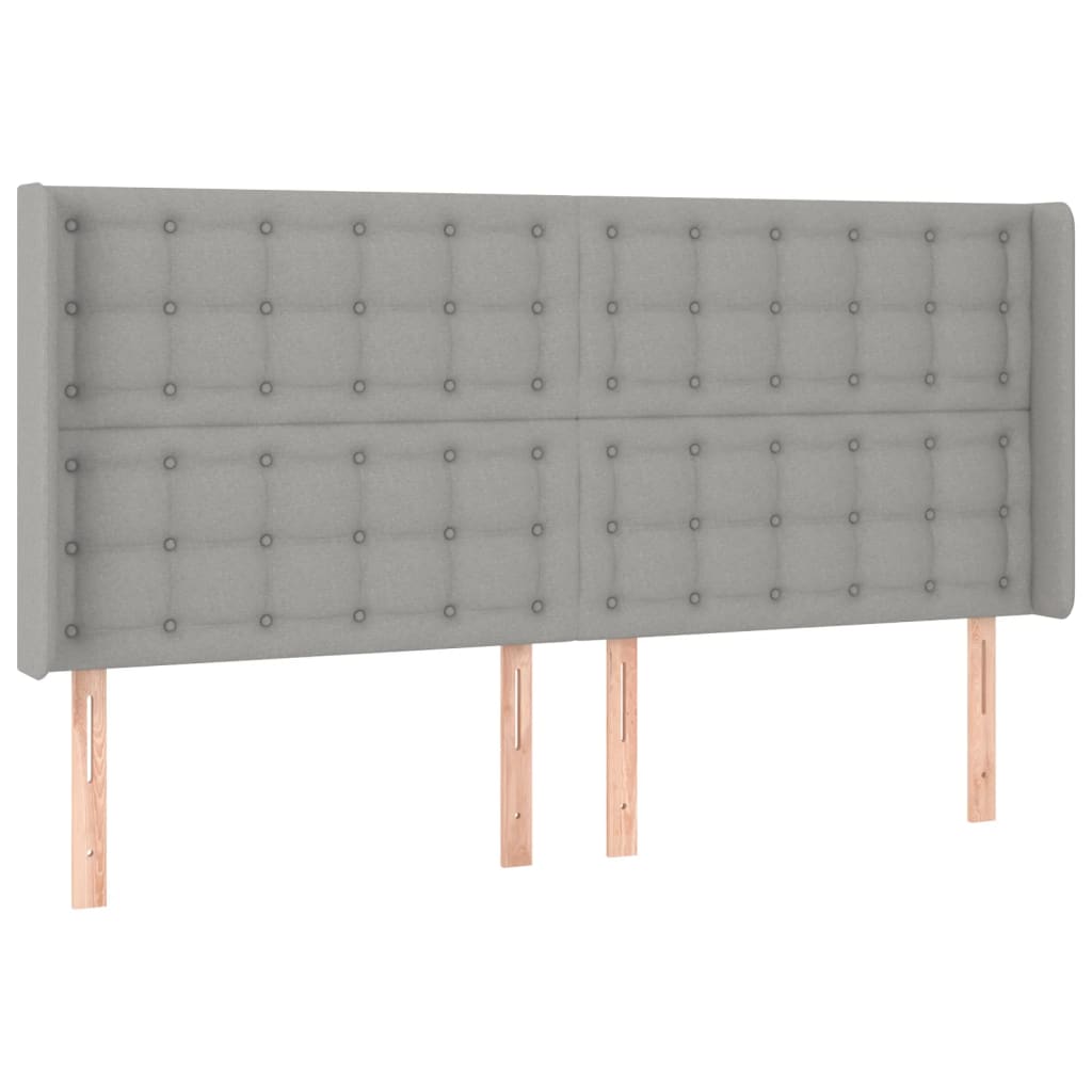 Sommier à lattes de lit matelas LED Gris clair 180x200 cm Tissu