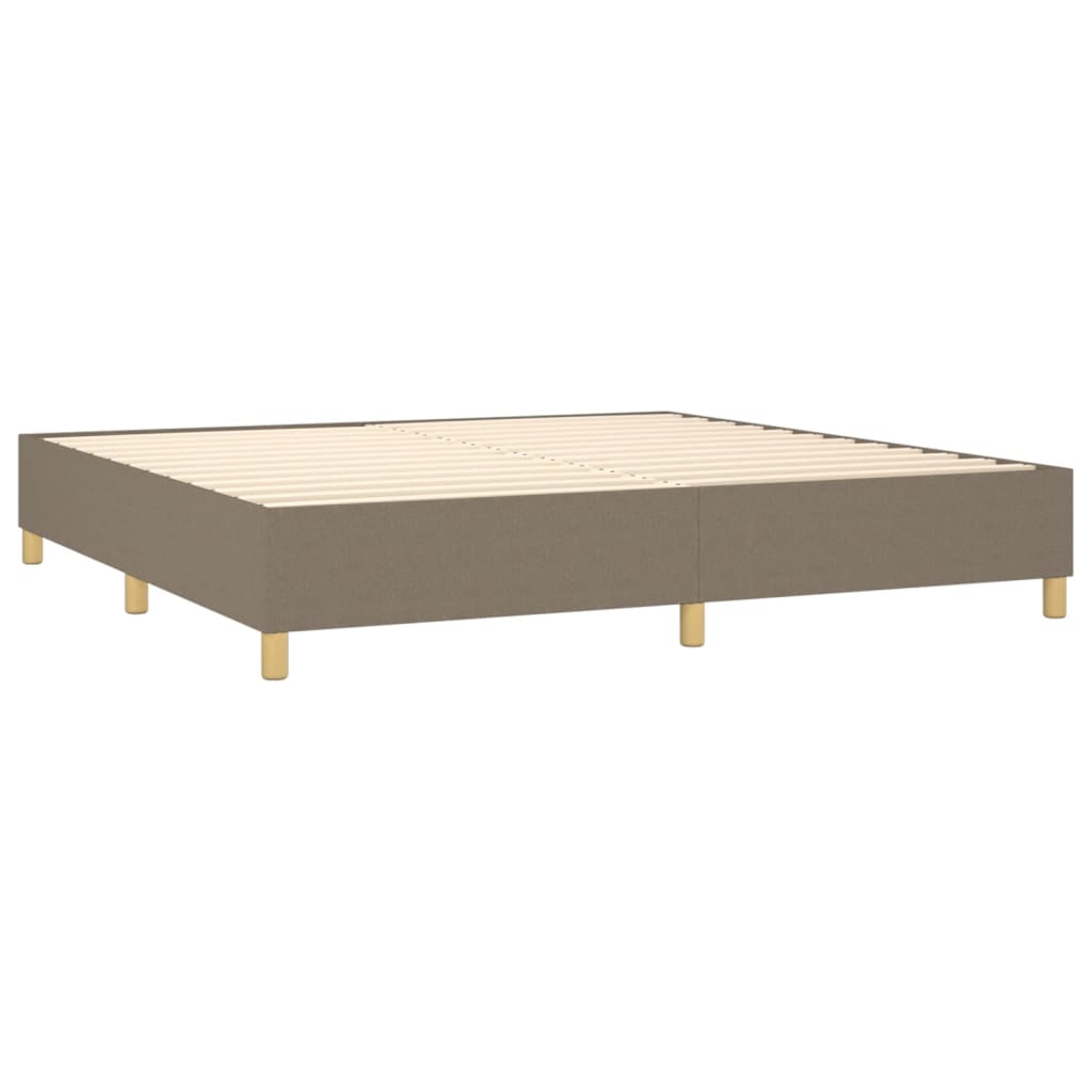 Sommier à lattes de lit matelas et LED Taupe 200x200 cm Tissu