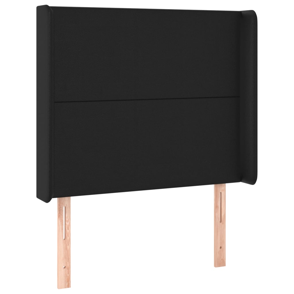 Lattenrostmatratze und LED Schwarz 80x200cm Kunstleder