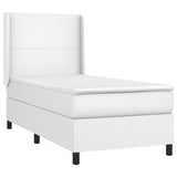 Sommier à lattes de lit matelas LED Blanc 90x190cm Similicuir