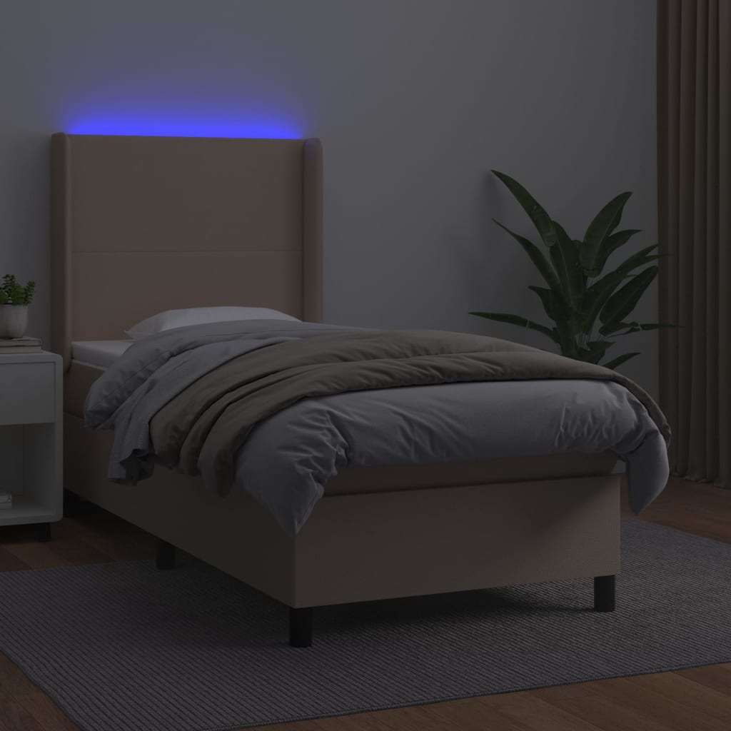 Lattenrostmatratze und LED Cappuccino 90x190cm