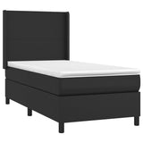 Sommier à lattes de lit matelas LED Noir 90x200 cm Similicuir