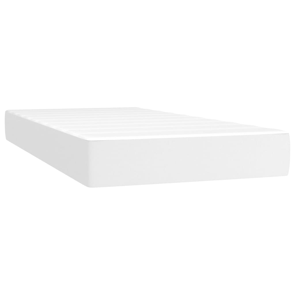 Sommier à lattes de lit matelas LED Blanc 90x200cm Similicuir