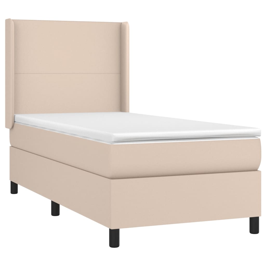 Cappuccino LED-Matratzenbett mit Lattenrost 100x200 cm