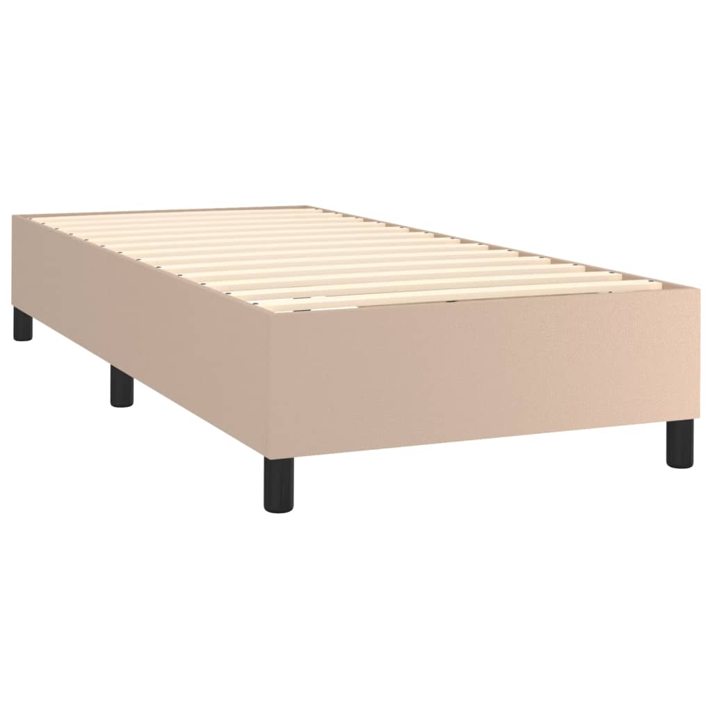 Cappuccino LED-Matratzenbett mit Lattenrost 100x200 cm