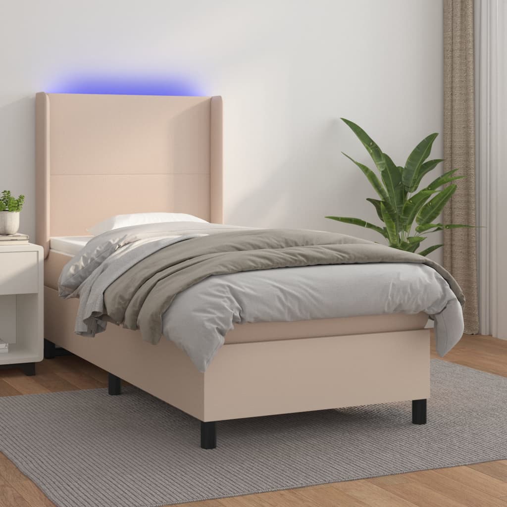 Sommier à lattes de lit matelas LED Cappuccino 100x200 cm