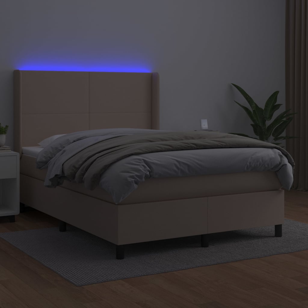 Sommier à lattes de lit matelas LED Cappuccino 140x190 cm