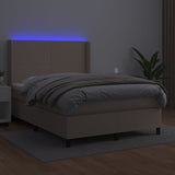 Cappuccino LED-Matratzenbett mit Lattenrost 140x190 cm