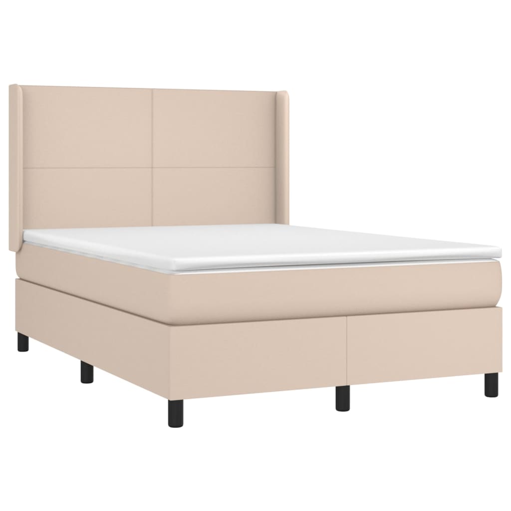 Cappuccino LED-Matratzenbett mit Lattenrost 140x190 cm