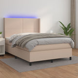 Cappuccino LED-Matratzenbett mit Lattenrost 140x190 cm