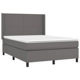 Sommier à lattes de lit matelas LED Gris 140x200 cm Similicuir