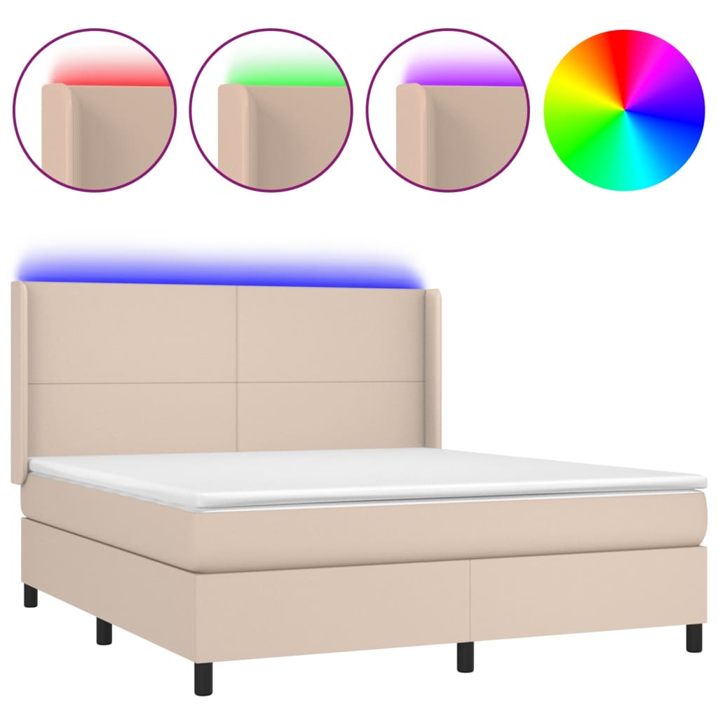 Sommier à lattes de lit matelas LED Cappuccino 180x200 cm