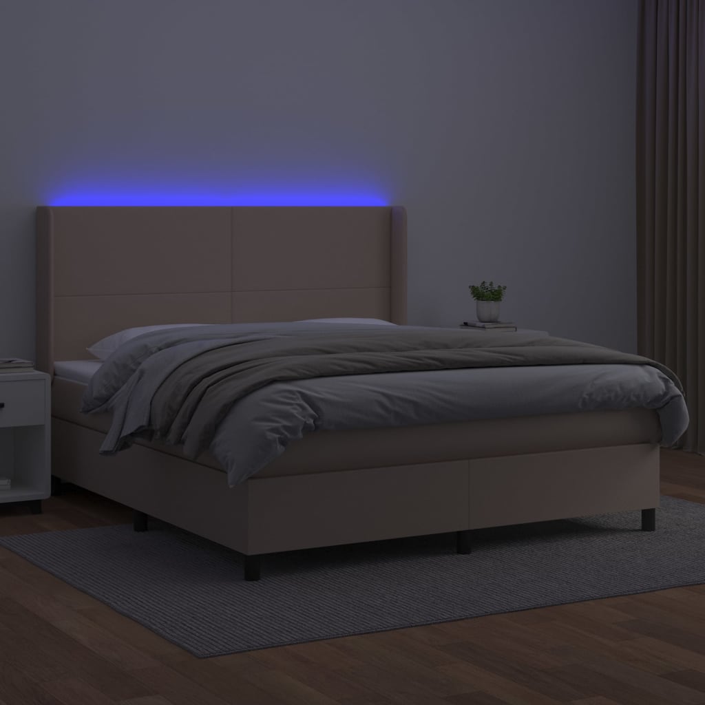 Sommier à lattes de lit matelas LED Cappuccino 180x200 cm