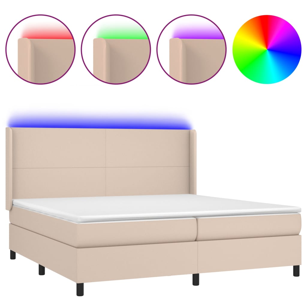 Sommier à lattes de lit matelas LED Cappuccino 200x200 cm