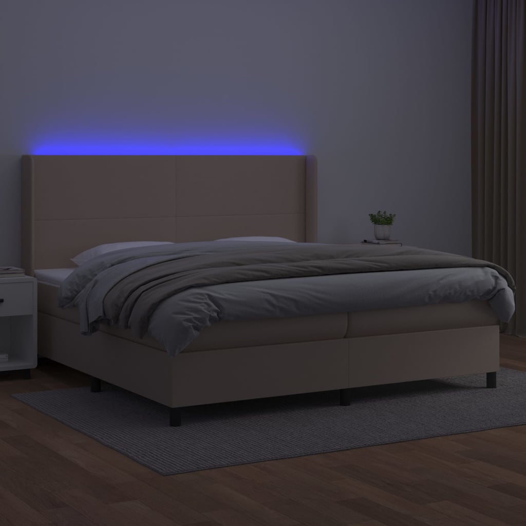 Sommier à lattes de lit matelas LED Cappuccino 200x200 cm