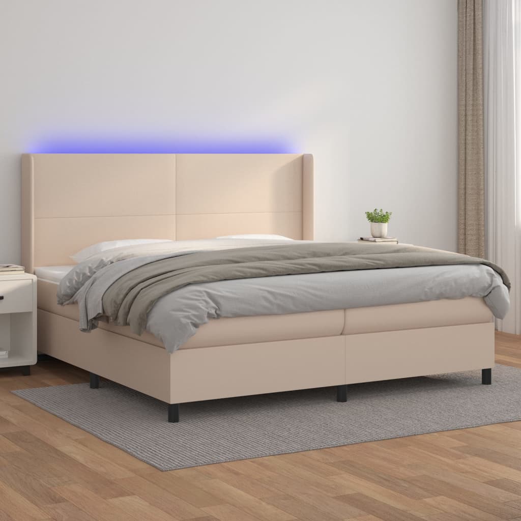 Sommier à lattes de lit matelas LED Cappuccino 200x200 cm