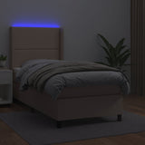 Cappuccino LED-Matratzenbett mit Lattenrost 80x200cm