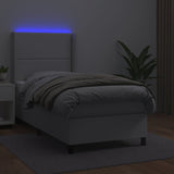 Sommier à lattes de lit matelas LED Blanc 90x190cm Similicuir