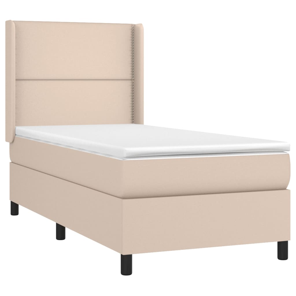 Cappuccino LED-Matratzenbett mit Lattenrost 90 x 190 cm