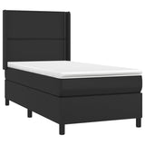 Sommier à lattes de lit matelas LED Noir 90x200 cm Similicuir