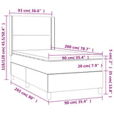 Lattenrost LED-Matratze Schwarz 90x200 cm Kunstleder