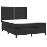 Sommier à lattes de lit matelas LED Noir 140x190cm Similicuir