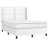 Sommier à lattes de lit matelas LED Blanc 140x190 cm Similicuir